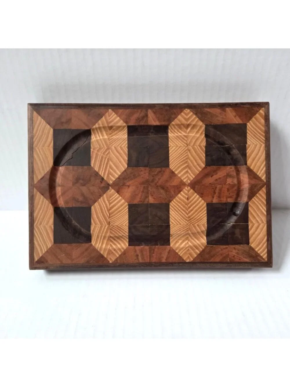 Handmade End Grain Octagon Wood Cutting Board Block Small 9.5